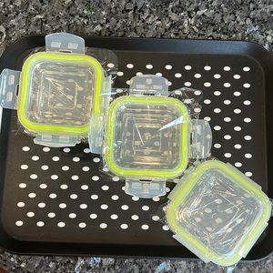 Glass Dishes with Snap on Lid